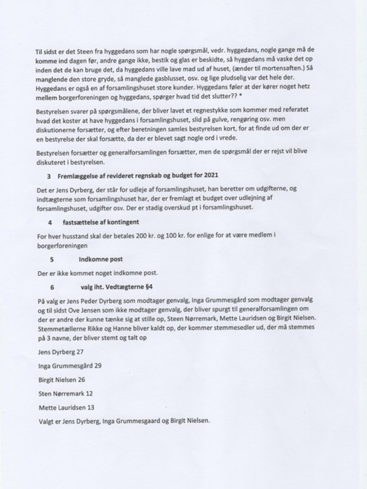 Seneste generalforsamling